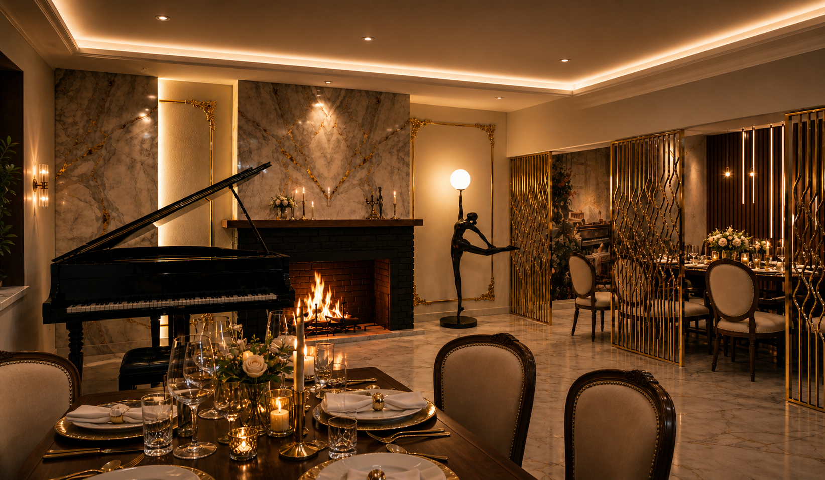 Sofiya Grand piano lounge and private dining atmosphere